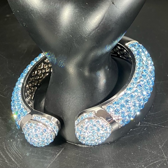 Joan Boyce Jewelry - Sparkling Blue Crystal Cuff Bracelet - Women's Jewelry
